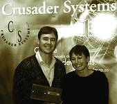 Crusader&#8217;s CTO, Jacques Ludik and Rebecca Hope with their &#8216;Toolkit&#8217; for advanced process control